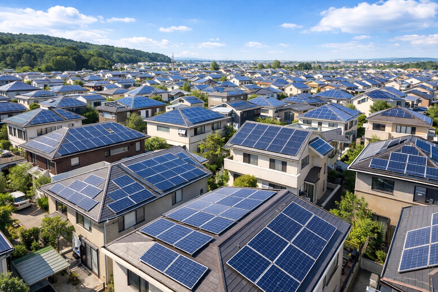 戸建住宅屋根上 太陽光発電創蓄工事